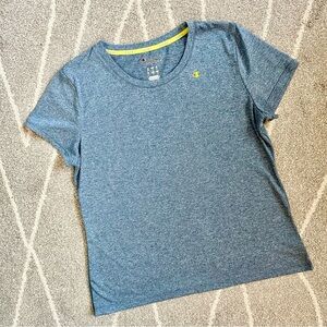 Champion Performance Heathered Blue Fitted Crew Neck Athletic Top